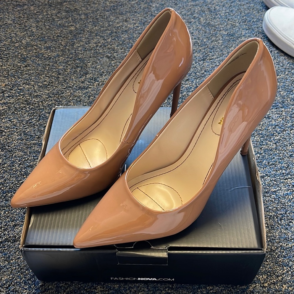 Fashion Nova “Always A Classic Pump”- Camel heels